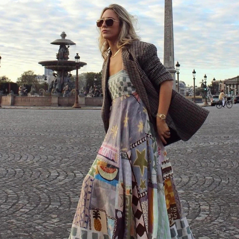 Women’s Printed Spaghetti-Strap Maxi Dress