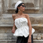 's Tube Top Graceful Personality Waist Balloon Top