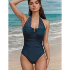 Solid Color One-piece Swimwear