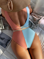 Color Matching One-piece Swimwear