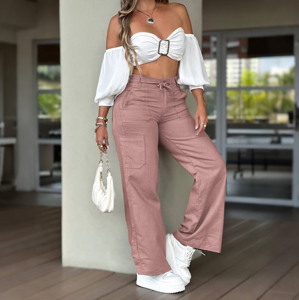 Women's High-Waist Wide-Leg Work Pants