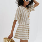 Striped Shirt & Shorts Set
