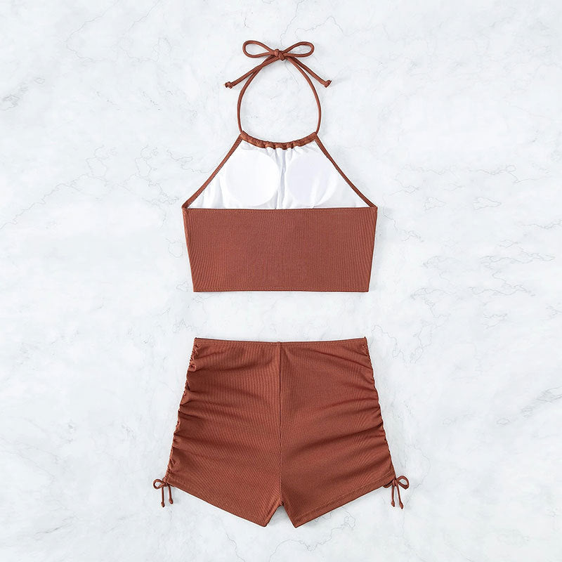 Solid Color Bikini Swimwear