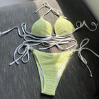 Love Drawstring One-piece Swimwear