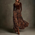 Women's Asymmetric Hem Paisley Sweater