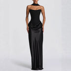 Women's Lace Satin Dress