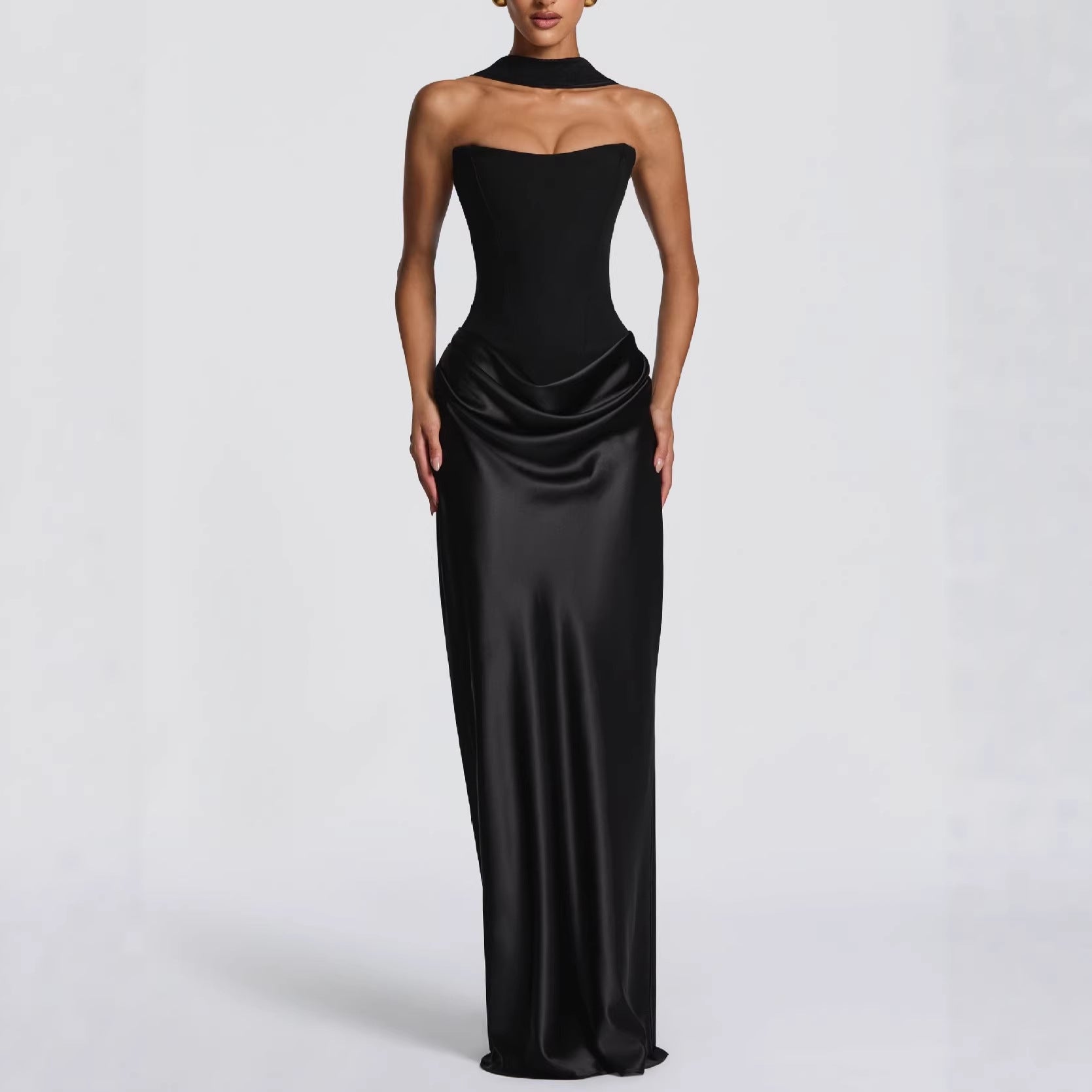 Women's Lace Satin Dress
