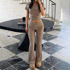 Women's Striped T-Shirt & Trousers Set