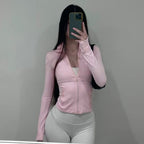 Women's Hooded Zip Front Long Sleeve Top