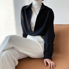 Women's Autumn Young Long Sleeve V-Neck Shirt Women Fashionable Outerwear Bandage Top