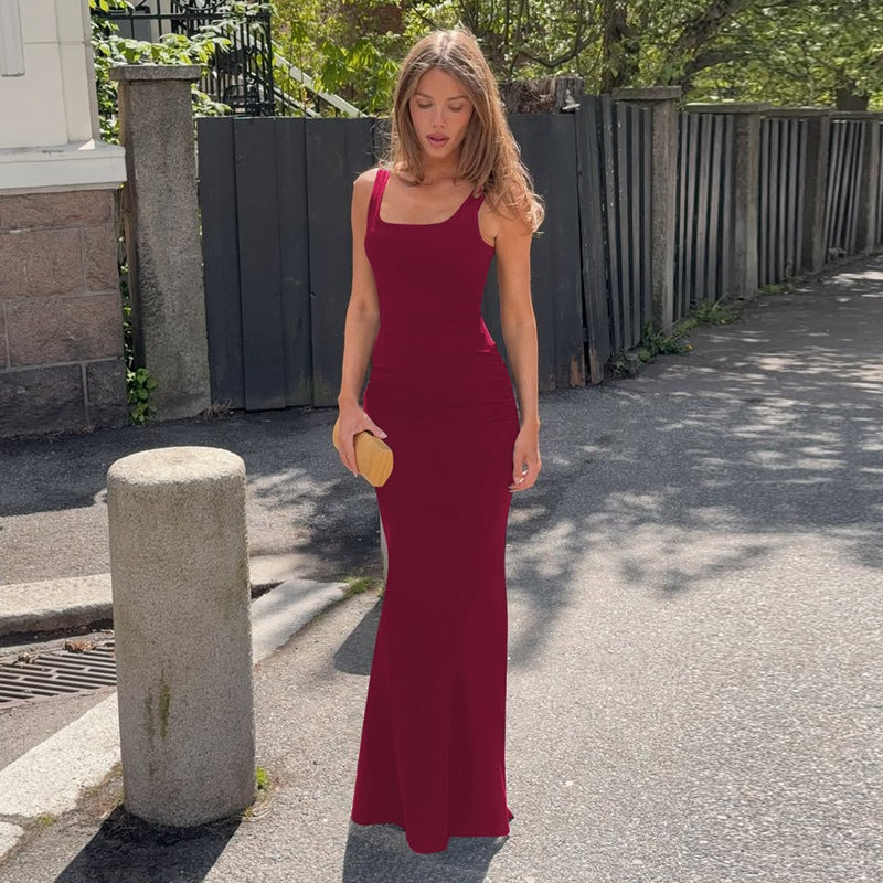 Women's Square-Neck Sleeveless Maxi Dress