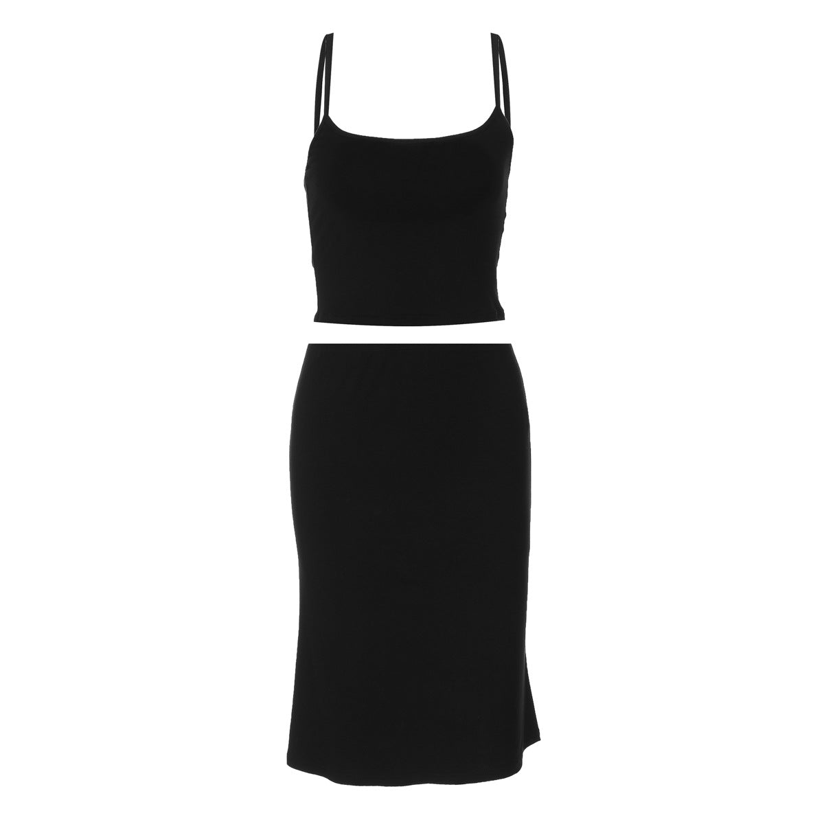 Women's Solid Color Basic Casual Camisole and Skirt Two-Piece Set