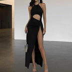 Women's Halter Cutout High-Slit Dress
