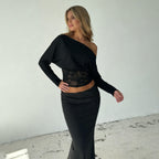 Women's Asymmetric Lace Cutout One-Shoulder Top