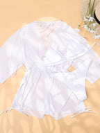 White Tied One-piece Swimwear