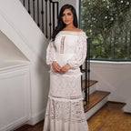 Off-Shoulder Lace Wedding Party Dress