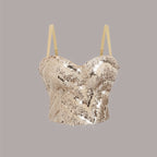 's Sequined Wave Pattern Top Flashing Nightclub Party Top