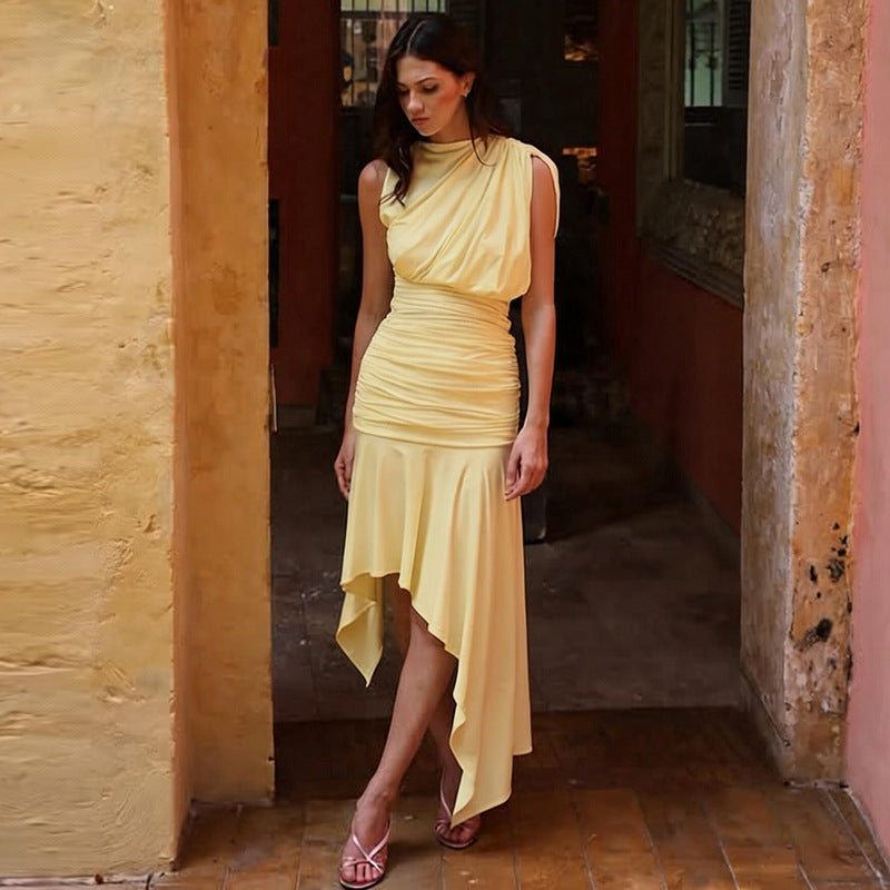 Women's Pleated Sleeveless Dress