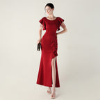 Women's Lace Satin Dress