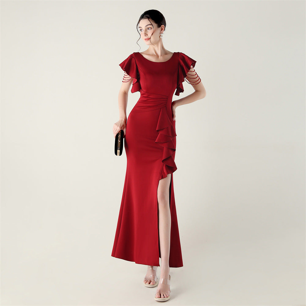 Women's Lace Satin Dress