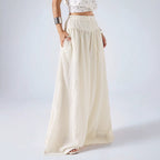 Idle Small Casual Draping Effect Figure Flattering Culotte A line Design Loose High Waist Slim Fit Wide Legged Pants