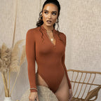 Women's Long Sleeve Zipper Bodysuit