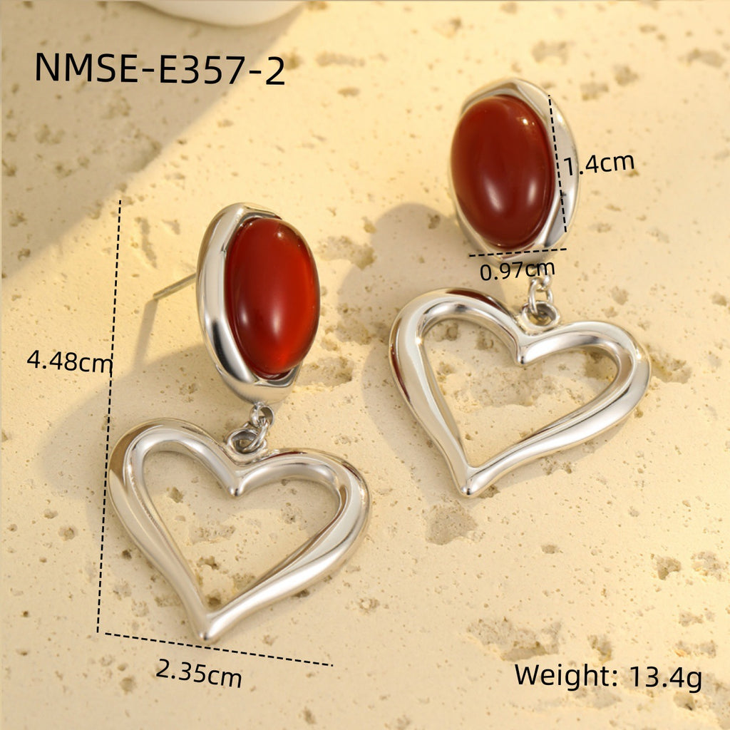 Steel Color Red Agate