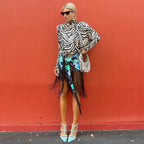 Zebra Print Tassel Two-Piece Set