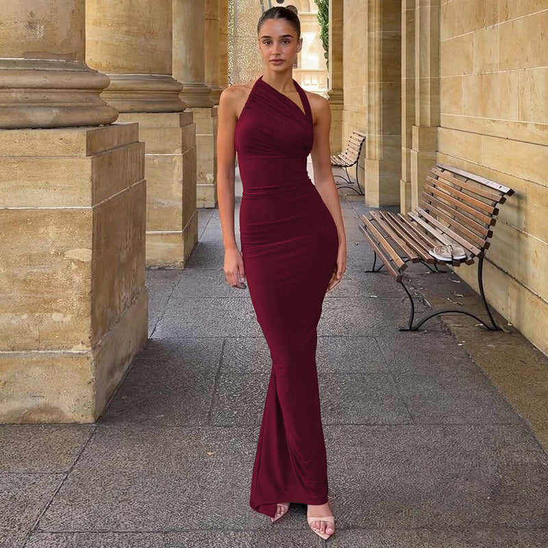 Women's Backless Halter Dress