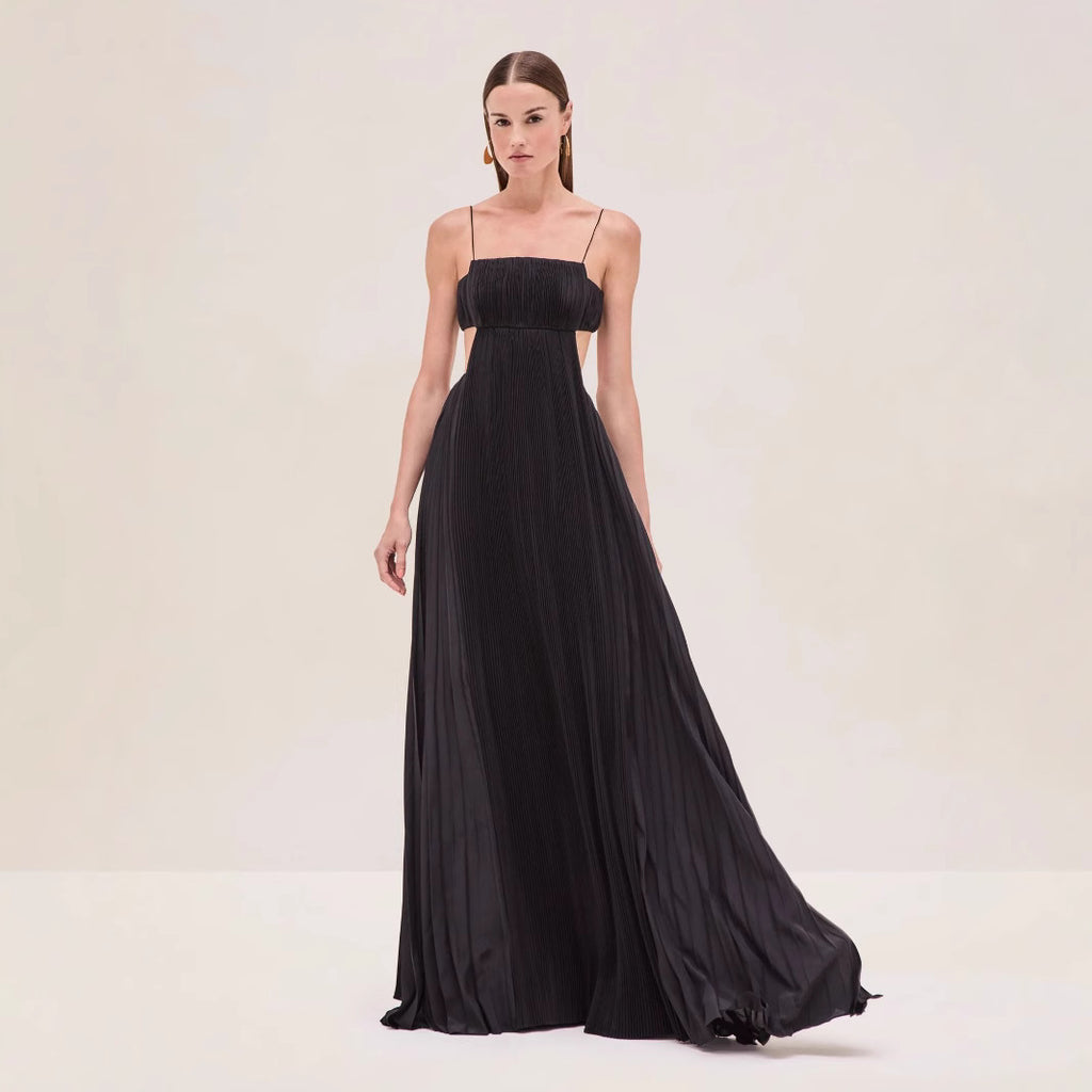 Women's Cami Dress Pleated Backless Dress