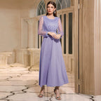 Women's Women's's Autumn Round Neck Long Sleeve High Waist Slim Dress