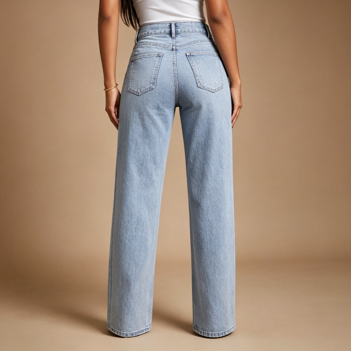 Rhinestone Wide-Leg Jeans