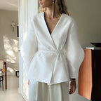Long Sleeve V neck Strap Top