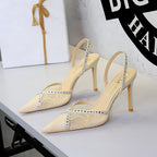 Women's Lace Mesh Stiletto Sandals