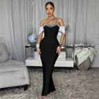 Women's Beaded Fishtail Evening Gown