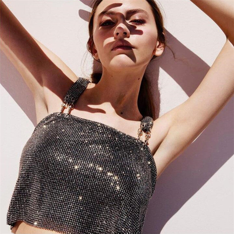 Keychain Camisole Tube Top Backless Spaghetti Straps Cropped