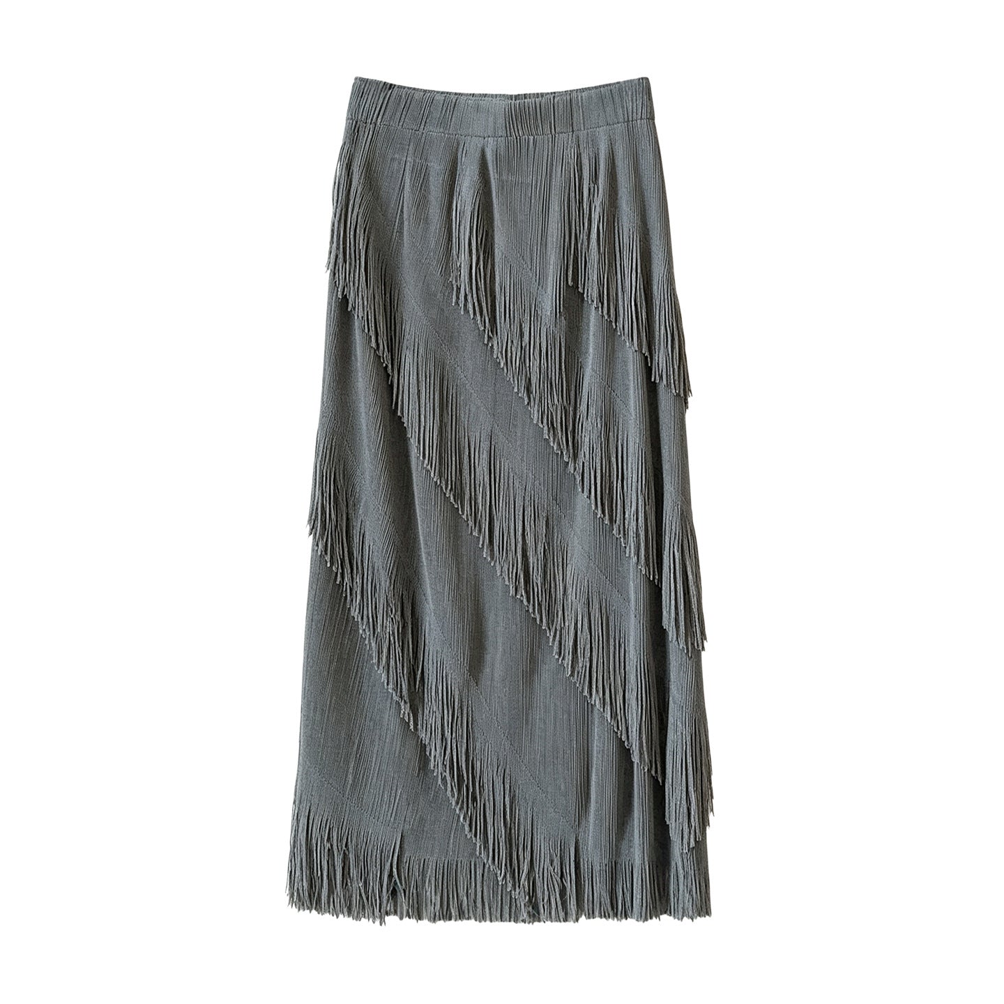 Niche Design Irregular Asym Tassel Edge Skirt for Women