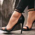 Women's Sandals Stiletto Heel Shoes Rivet Strap Sandals