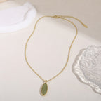 Women's Emerald Water Drop Necklace