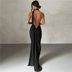 Women's Clothing Sexy Backless Halter Sheath Slim Fit Evening Dress