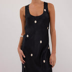 Polka-Dot Sleeveless Maxi Dress