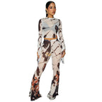 White with Printed Pattern