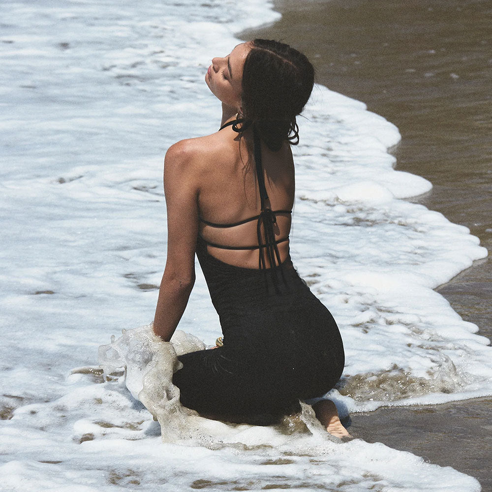 Women's Backless Halter Dress