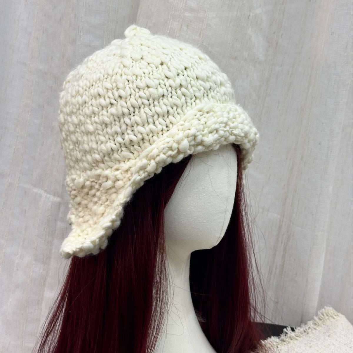 Women's Crocheted Earflap Wool Hat