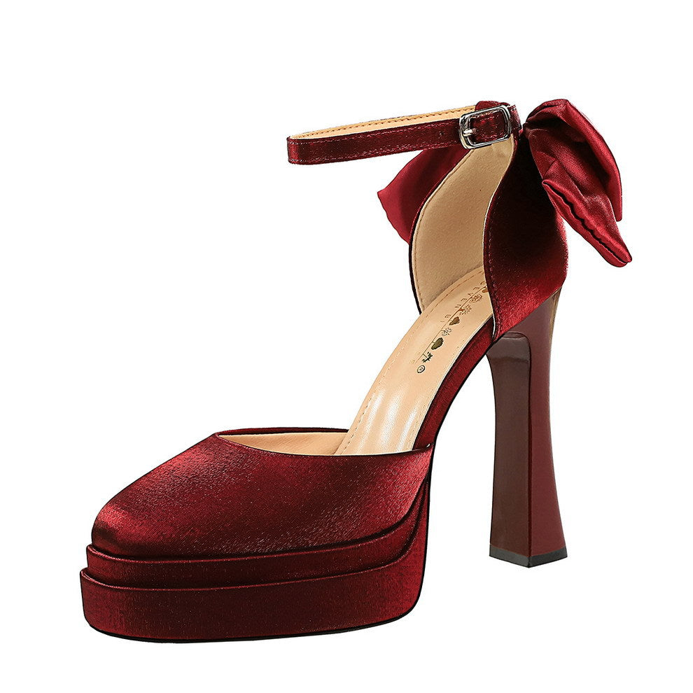 French Hollow Out Cutout Double Layer Waterproof Platform Heightened Ultra