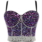 Women's Rhinestone Beaded Corset Top