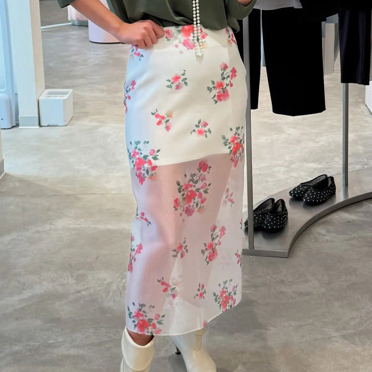 Arrival Digital Printing See Through High Waist