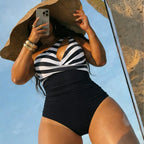 Bikini Striped One-piece Swimwear