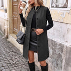 Long Wool Sleeveless Vest Coat
