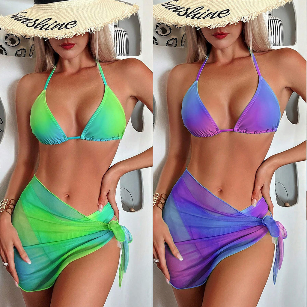 Gradient Split One-piece Swimwear